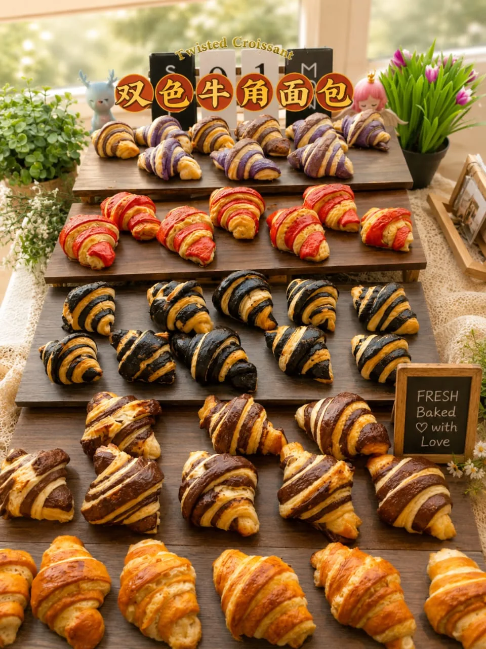 Twisted croissants display by Chef Hang